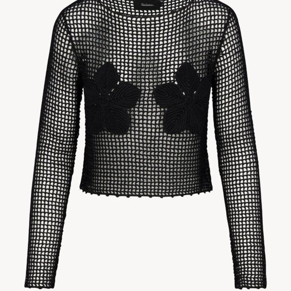 Realisation Par Black Crochet Top NWT - Picture 4 of 6